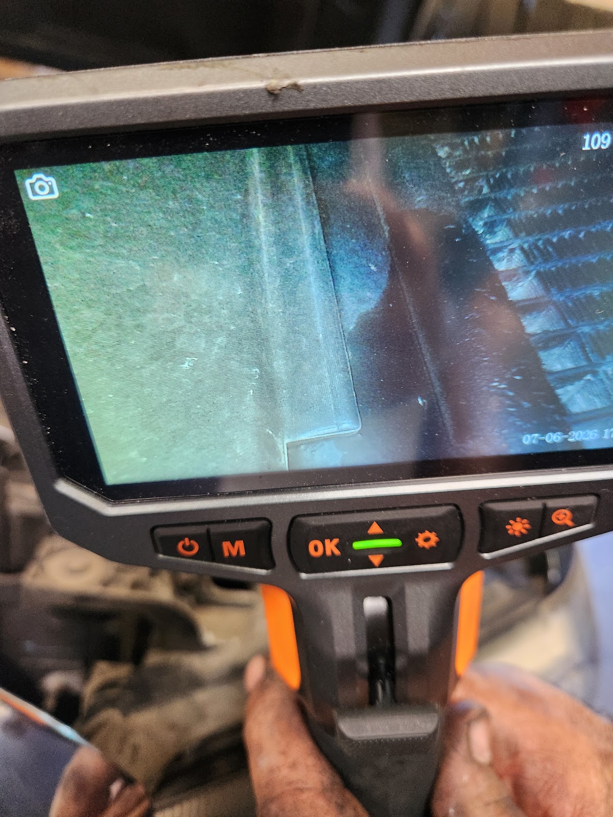 Internal inspection on the borescope screen