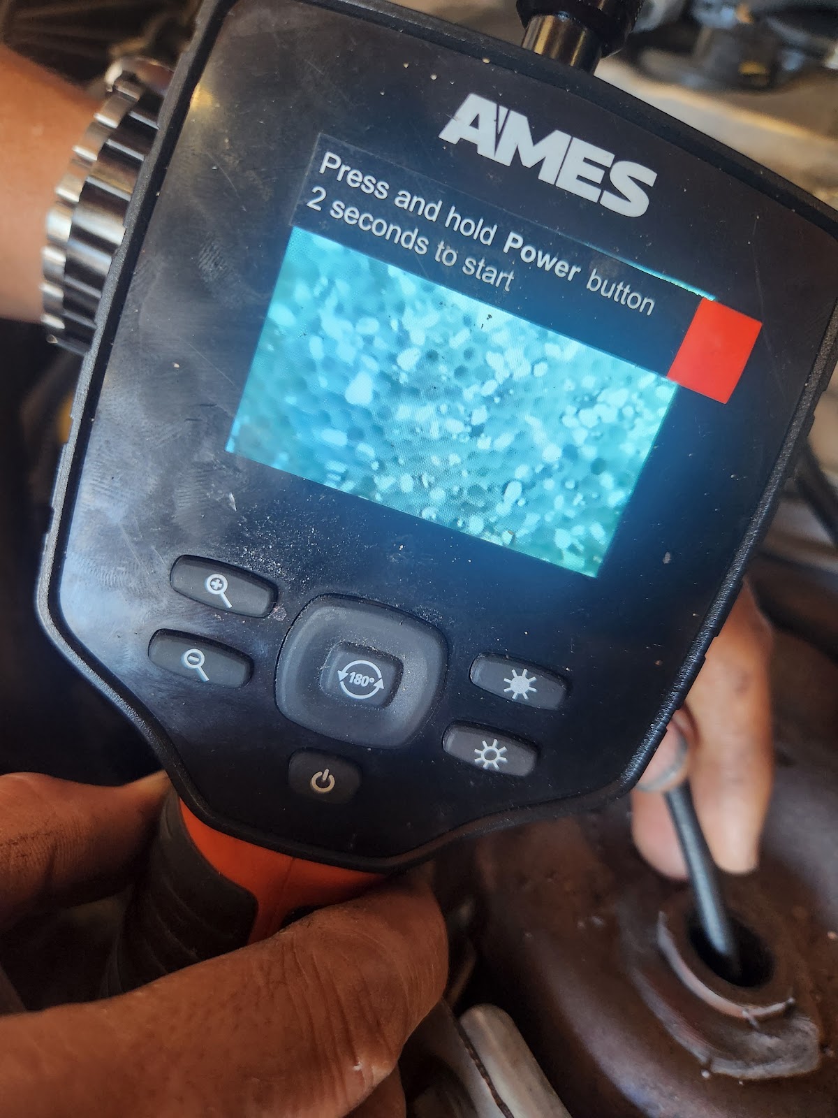 Borescope inspection in progress